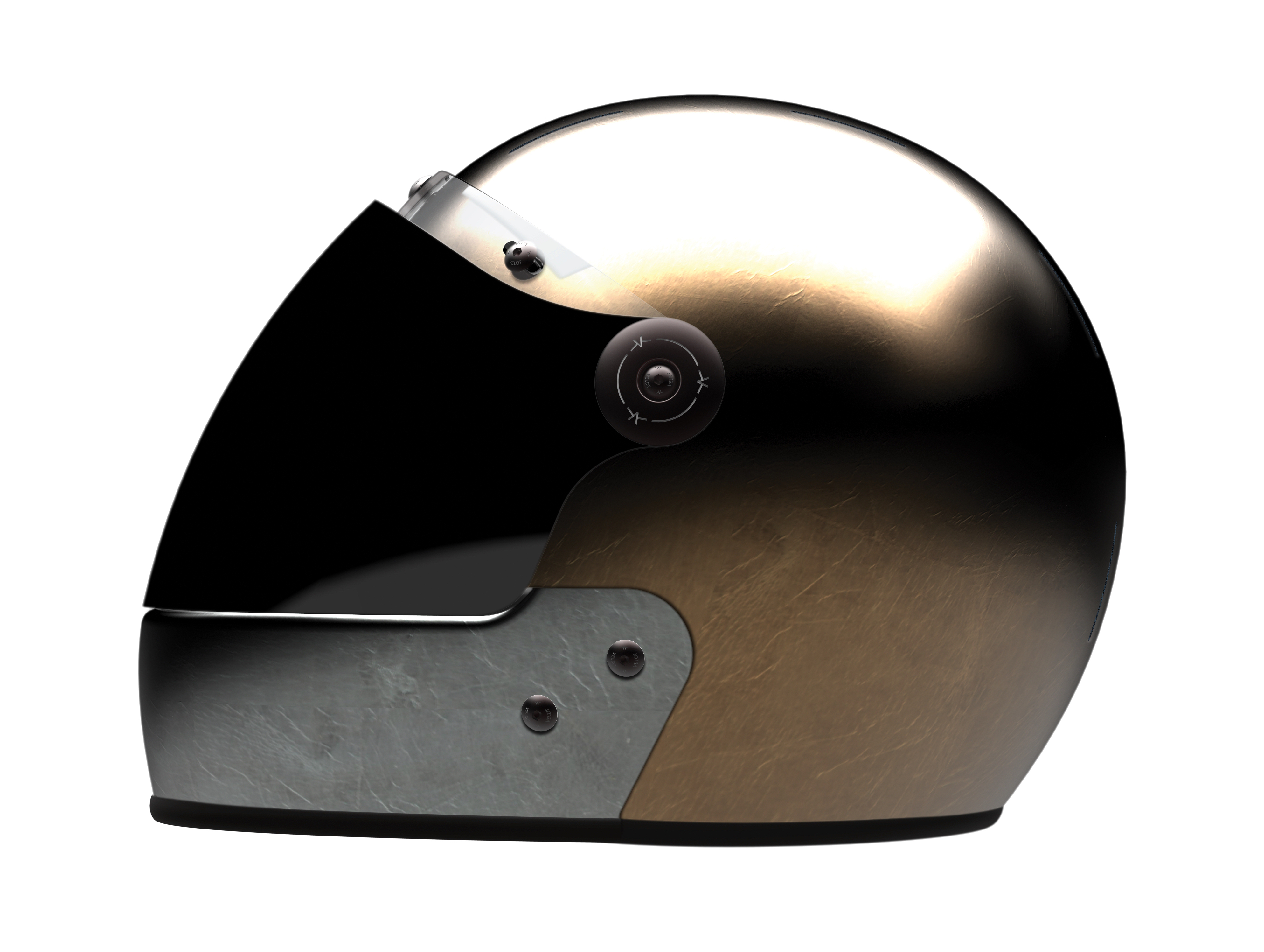 copper and silver motorcycle helmet Custom Heroine Racer 2.0 | Heroine Racer and a gorgeous automotive paint finish VCAN VX28 Full Face Modular