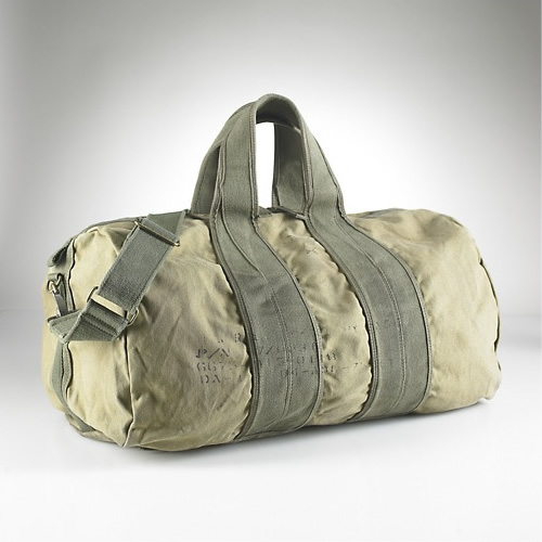 Ralph Lauren Military Duffle Bag ボストン POLO RALPH LAUREN Cotton Canvas Camo Tiger Patch Military
