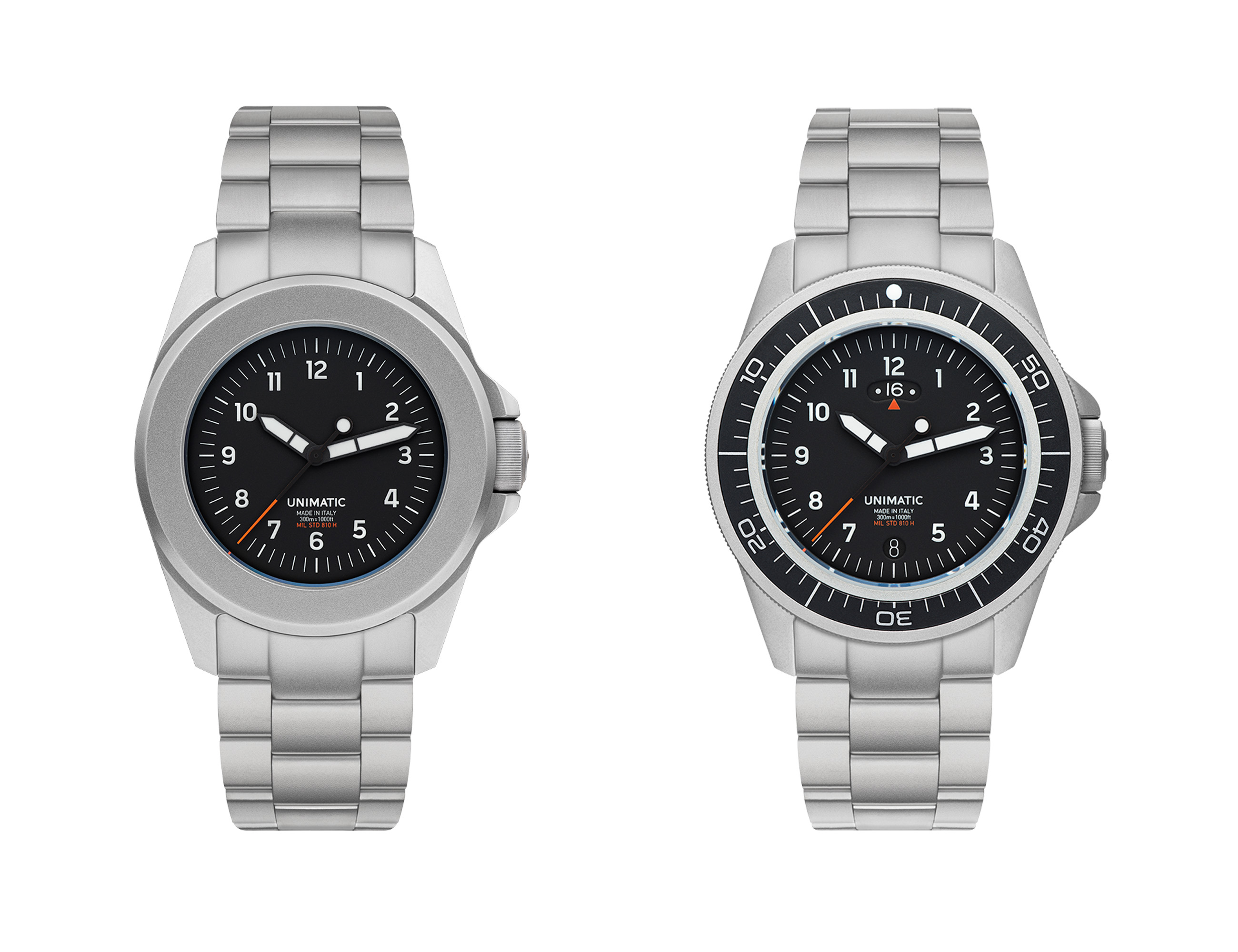 Unimatic純正 U1用ブレスレット Brushed Solid Steel Bracelet